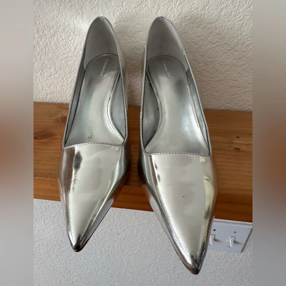 Reformation Milano Pumps In Silver Size 8